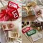 Personalised Christmas Present Topper Flag Decoration, thumbnail 1 of 9