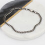 Sterling Silver Men's Curb Chain Bracelet, thumbnail 2 of 4