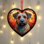 Border Terrier Stained Glass Effect Heart Suncatcher, thumbnail 2 of 6