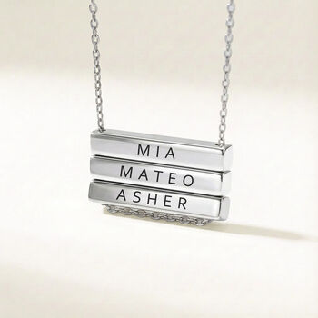 Multiple Name Bar Necklace, 9 of 10