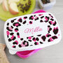 Personalised Pink Leopard Lunch Box For Kids, thumbnail 1 of 2