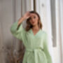 Sage Green Muslin 100% Cotton Robe, thumbnail 4 of 8
