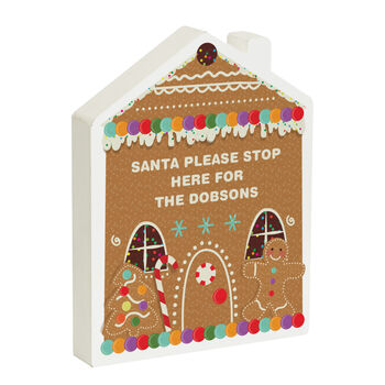 Personalised Gingerbread House Christmas Wooden Ornament, 3 of 4