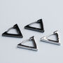 Sterling Silver Triangle Huggie Hoop Earrings, thumbnail 3 of 6