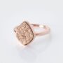 Rose Druzy Crystal Teardrop 18k Rose Gold Plated Ring, thumbnail 1 of 4