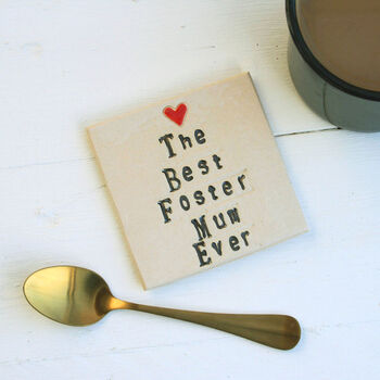 The Best Foster Dad Ever Ceramic Coaster, 3 of 5