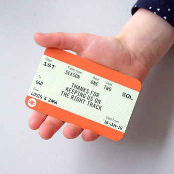 Personalised Train Ticket Wallet Keepsake For Dad, 2 of 2