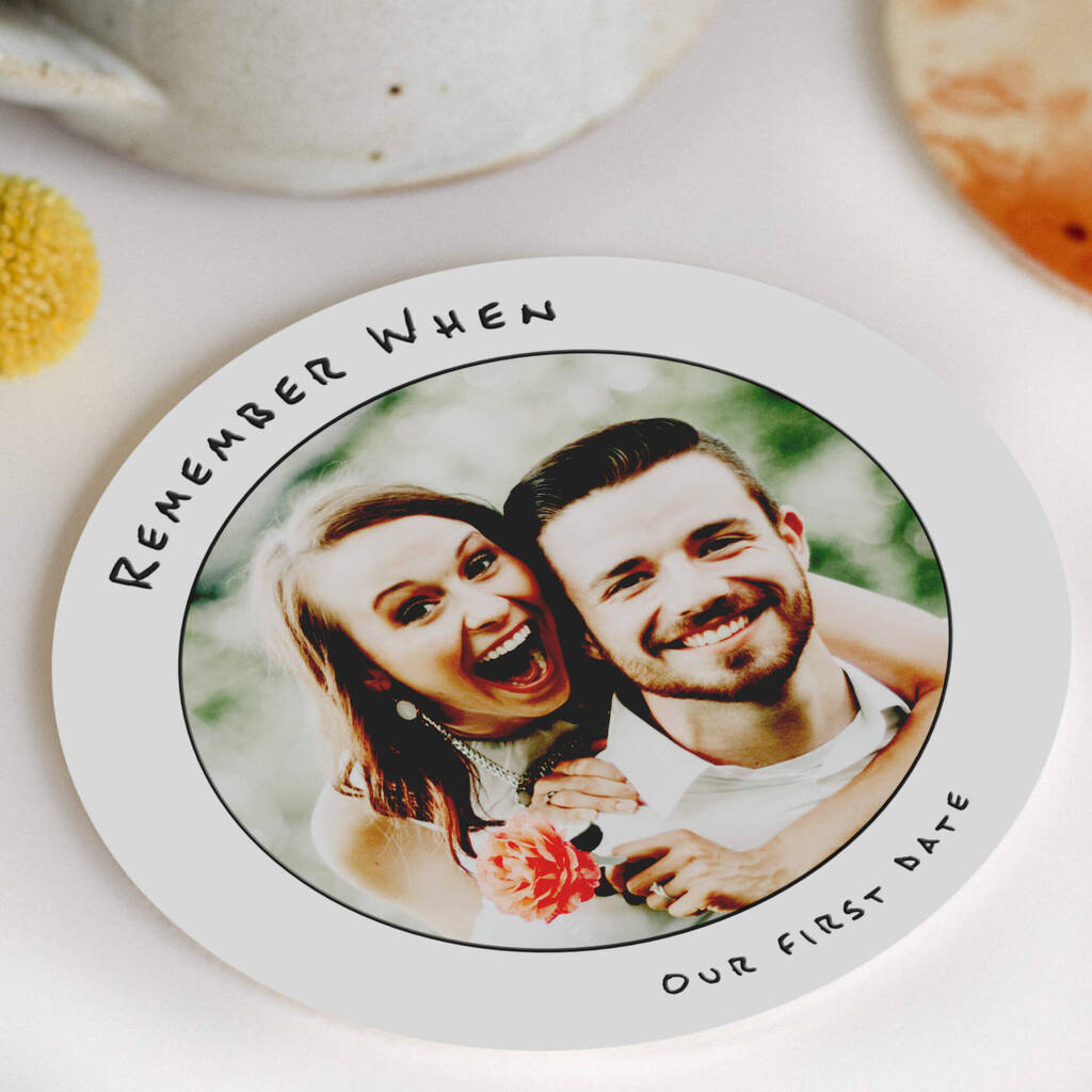 Personalised Remember When Photo Leather Coaster, 1 of 4
