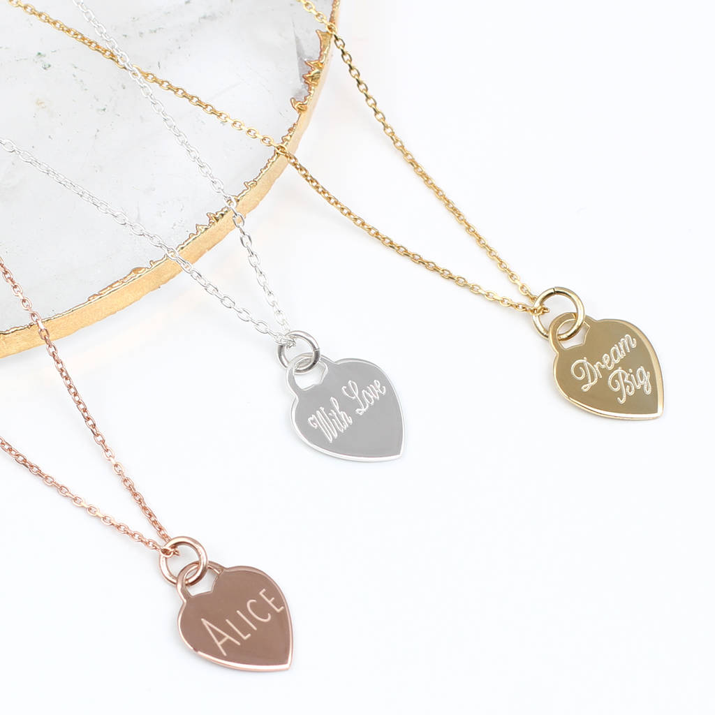 Gold Plated Or Sterling Silver Heart Charm Necklace By Hurleyburley ...