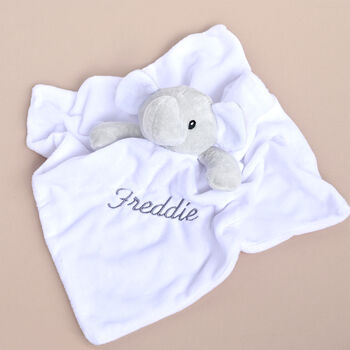 Personalised White Elephant Comforter For Baby, 7 of 7