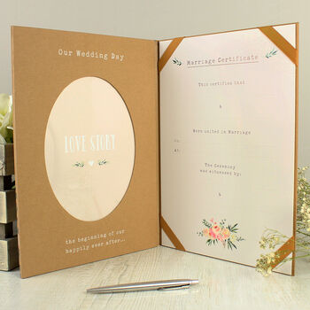 Personalised Wedding Certificate And Photo Display Book – Perfect Wedding Gift For Couples, 3 of 4