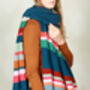Colourful Multi Stripe Wrap Scarf Soft Lambswool, thumbnail 4 of 7