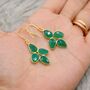 Green Onyx Silver Drop Earrings, thumbnail 7 of 8