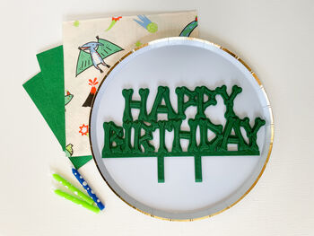 'Happy Birthday' Cake Topper For Dinosaur Party, 7 of 10