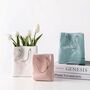 Ceramic Paper Bag Vase With Rope Handle, thumbnail 1 of 5