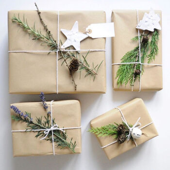 Plain Brown Christmas Wrapping Paper Roll 8m Roll, 2 of 9