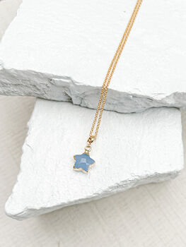 Agate Star Necklace Real 18k Gold Plated, 3 of 3