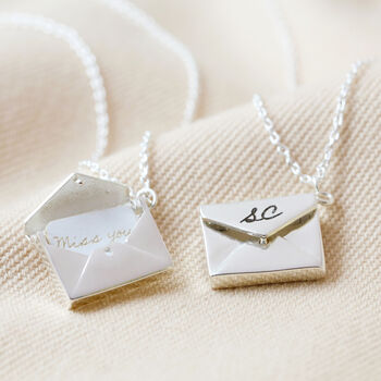 Personalised Small Silver Envelope Necklace, 7 of 10