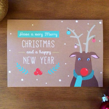 Reindeer Christmas Card With Googly Eyes, 2 of 4
