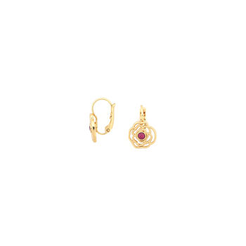 Drop Earrings With Pink Flower, 3 of 3