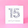 Love Hearts Crystal 15th Anniversary Card, thumbnail 1 of 4