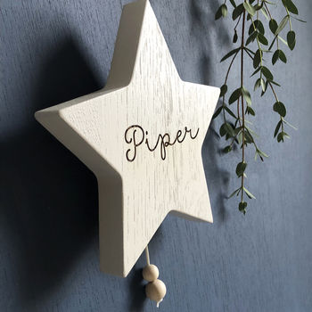 Personalised Wooden Musical Star Name Wall Hanging, 2 of 2