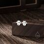 Sheep Face Stud Earrings In Sterling Silver, thumbnail 4 of 11