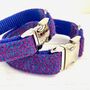 Blueberry Harris Tweed Dog Collar, thumbnail 3 of 3