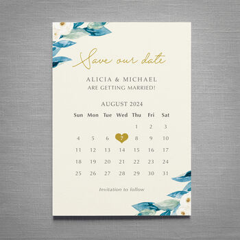 Alicia Blue Wedding Invitation, 3 of 6