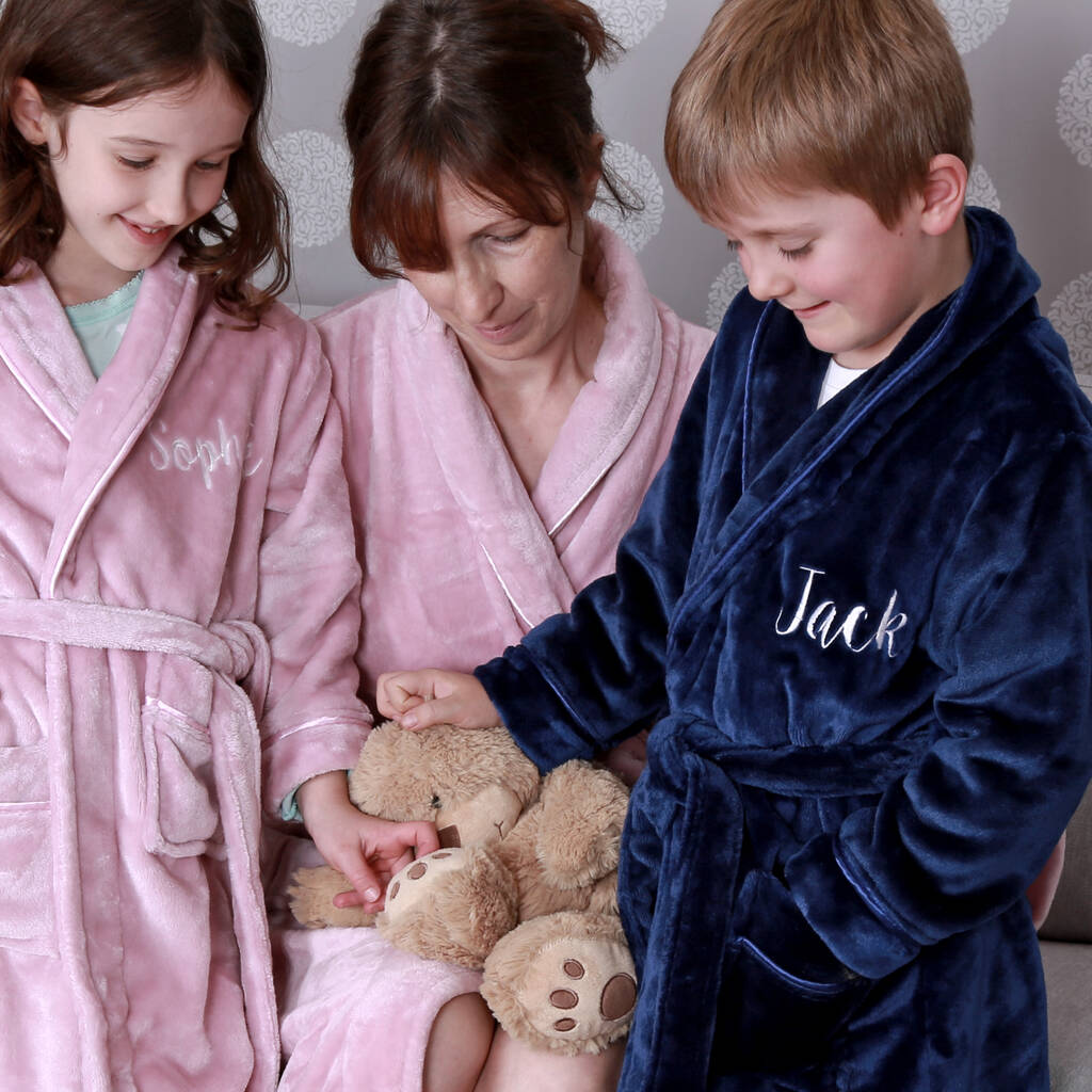 Personalised Initial Childrens Dressing Gown Nightwear Baby Gifts Christmas