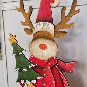 Personalised Large Christmas Reindeer Decoration, 4 of 6