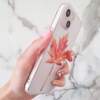Autumn Leaf Personalised Clear Phone Case, 3 of 5