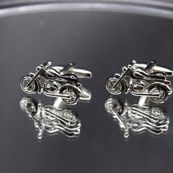 Harley Cufflinks 316 L Stainless Steel Motor Gift For Riders And Adventurers, 4 of 5