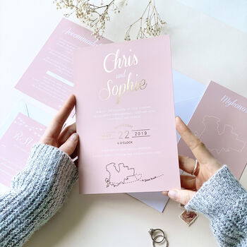 Luscious Type Blush And Gold Wedding Invites, 6 of 10
