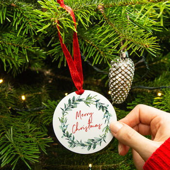 'Merry Christmas' Mistletoe Christmas Tree Decoration, 2 of 5