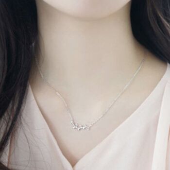 Sterling Silver Leaf Vine Pendant Necklace, 3 of 4