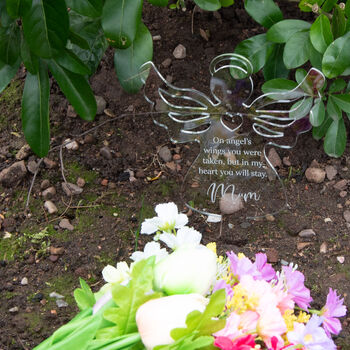 Personalised Angel Memorial Marker On Angel's Wings, 4 of 4