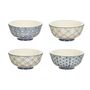 Set Of Four Japandi Assorted Pattern Bowls, thumbnail 3 of 3