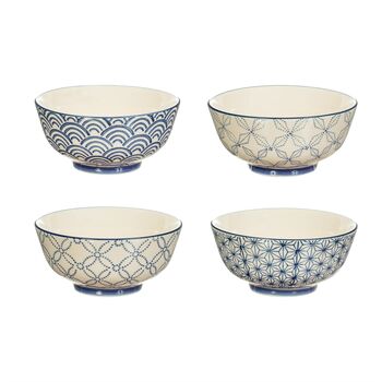 Set Of Four Japandi Assorted Pattern Bowls, 3 of 3