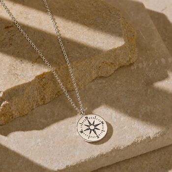 Personalised Engraved Compass Necklace, 2 of 7