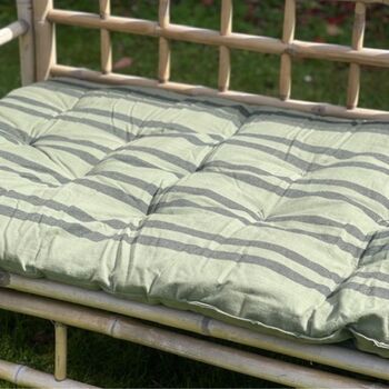 Striped Cotton Mattress, Olive, 5 of 9