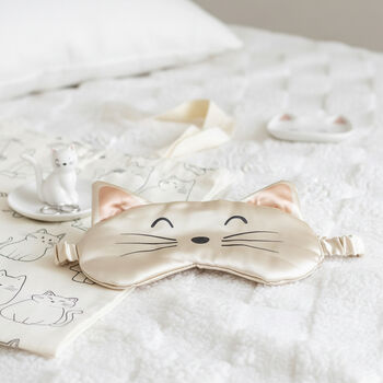 Cat Face Silky Satin Eye Mask And Sleep Mask, 3 of 7