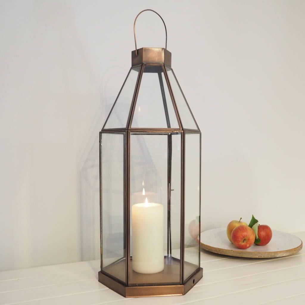 Tall Brass Candle Lantern, 1 of 3