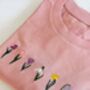 Miniature Spring Flowers Embroidered T Shirt, thumbnail 2 of 3