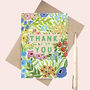 Floral Pattern Thank You Greeting Card, thumbnail 1 of 2