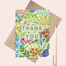 Floral Pattern Thank You Greeting Card By Little Paisley Designs ...