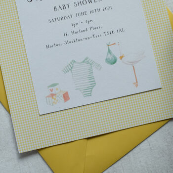Yellow Unisex Baby Shower Invitations, 6 of 7