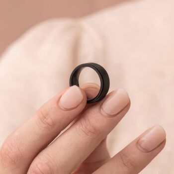 Personalised Black Stainless Steel Spinner Ring, 2 of 9