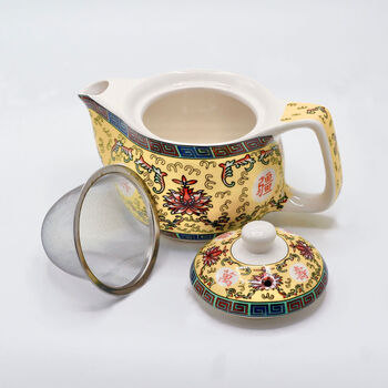 Patterned Ceramic Herbal Teapot Gift For Tea Lovers, 9 of 10