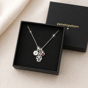 Girl's Sterling Silver Guardian Angel Necklace, 7 of 10